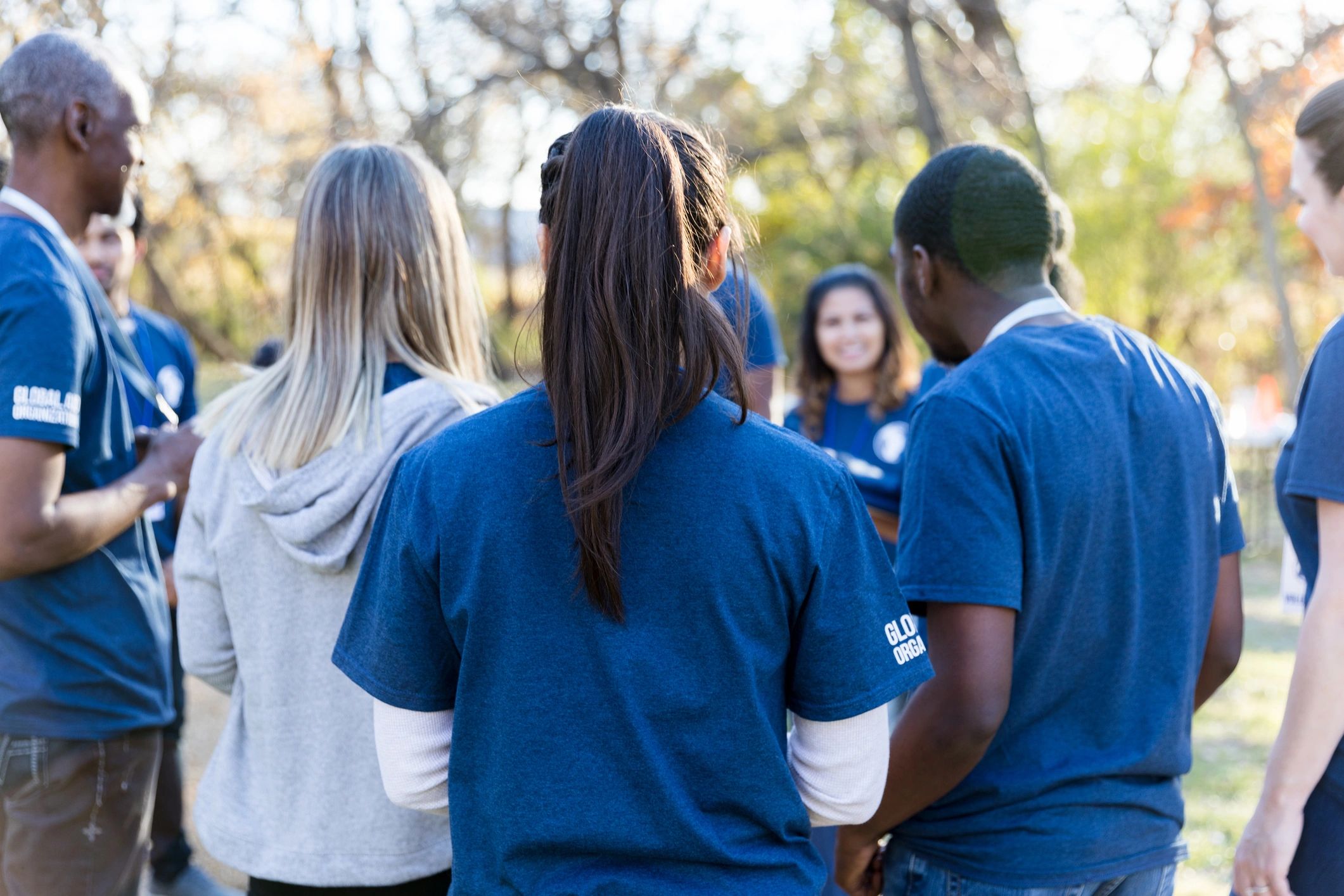 Volunteers working together at a food bank